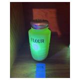 Vintage Uranium Jadeite Flour Shaker
