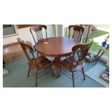 Circular Wooden Table and 4 Chairs 42in. Diameter