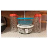 2 Glass Bowls and Pitchers