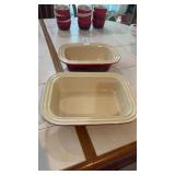 Lot of 2 Le Creuset Stoneware Open Rectangular