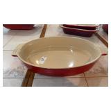 Le Creuset Red Oval Baking Dish Casserole