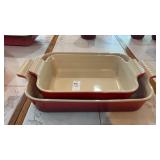Set of 2 Le Creuset Heritage Cerise Rectangular