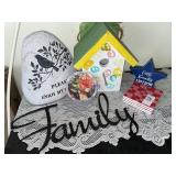 Outdoor decor, family sign & variety