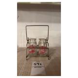 Set of 4 Pure Milk Thimble Size Milk Bottles