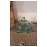 Vintage Federal Glass Madrid Covered Butter Dish