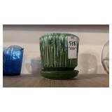Vintage MCM Green Drip Glazed McCoy Bamboo