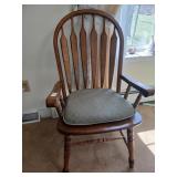 Oak armchair with cushion