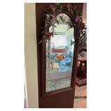 Wall Mirror 41in. High with Faux Flowers