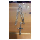 Vintage Sterling Silver Rosary W Glass Crystal?