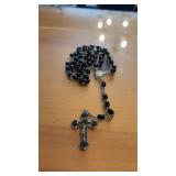 Vintage Black Bead Made In Germany Rosary