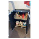 Plastic storage cabinet and contents