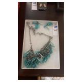 Matching Turquoise Earring and Necklace Set