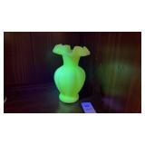 Uranium Glass Vase 6in. Tall