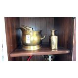 Brass Coal Scuttle and Mini Square Pitcher Jug