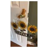 Welcome Metal Sunflower Sign