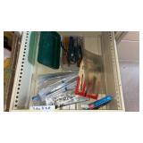 2 Drawers with Sandpaper, Screwdrivers, etc.