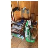 Lot of Mulch and Saw Horses