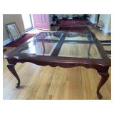 Wooden & glass coffee table 38 x 38