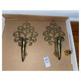 2 brass candle sconces