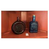 Two Colored Glass Jars