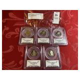 Five 2000  S Silver State 25C PCGS PR69DCAM