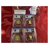 Four 2010  S presidential $1 PCGS PR70 DCAM