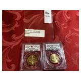 Two 2010  P POS A&B Native American one Dollar