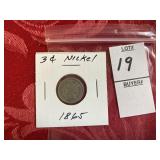 1865 three cent nickel