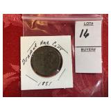 1851 braided hair cent