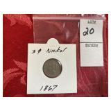 1867 three cent nickel