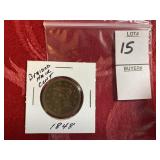 1848 braided hair cent