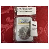 2012 W Silver eagle $1 NGC MS70
