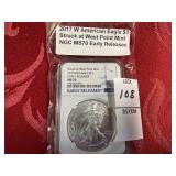 2017 W Silver eagle $1 NGC MS70