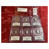 Six 2009  S DC & US Terr Silver 25C PCGS