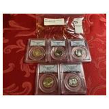 Five 2003  S Silver State 25C PCGS PR69DCAM