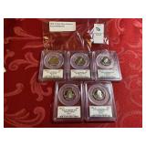 Five 2001  S Silver State 25C PCGS PR69DCAM