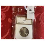 1943 walking liberty half Dollar PCI  MS62