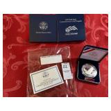 2008 bald eagle proof silver one dollar, COA