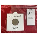 1867 three cent nickel