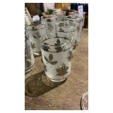 8 Libbey Silver Leaf Frosted Glass Tumblers