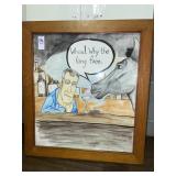 Framed artwork signed