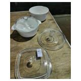 2 casserole dishes &2 extra lids
