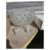 Crystal Punch bowl & cups