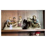 2  Italian Capodimonte style porcelain figurine