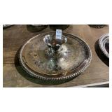 Chrome Serving Tray and Condiment Bowl