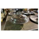 Chrome Covered Serving Dish with Pyrex Glass