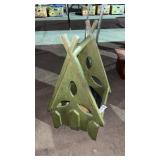 Wooden Teepee-Shaped Toy Basket