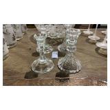 4 Clear Glass Candle Holders