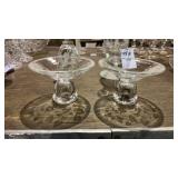 Etched Glass Bowls, Bell, and Vase
