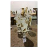 5 Golden Foliage Pilsner Glasses
